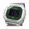 Casio W-218HD-3AV Standard Digital Watch, Men's, Cheap Casio Chippukashi, Metal Band, Silver x Green, Inverted LCD, Overseas Model