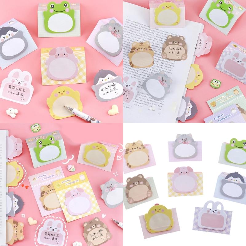 160 Sheets Animal Notes Paper Adheive Notes Pad Pocket Notepads Pocket Memo Pad for Writing Journaling Noting 60x58mm