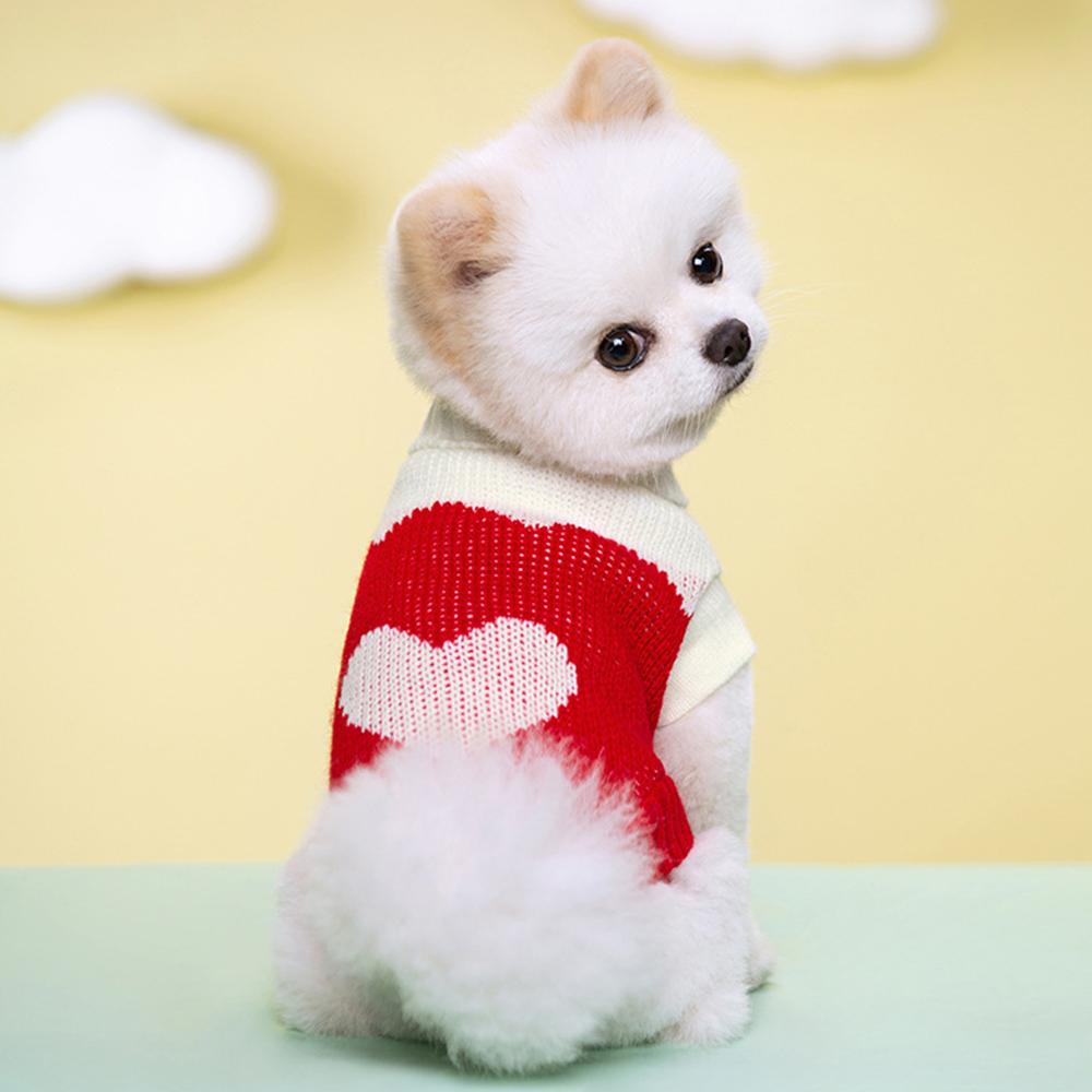 Sweet Wool Knitted Pet Dog Clothing Multi-color Puppy Dog Pullover Cute Fashion Pet Color-block Knitted Sweater Pet Supply