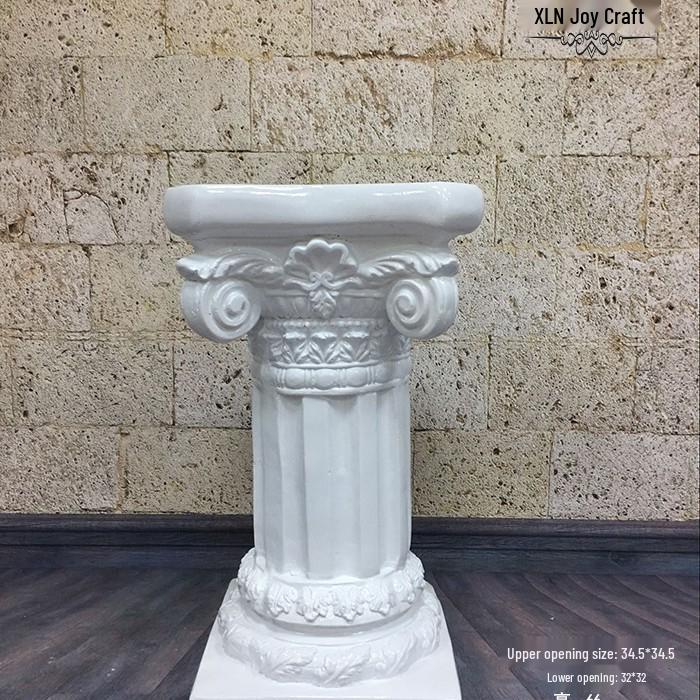 Wedding Gold Roman Column Flower Stand – European Stripe Trophy Fiberglass Décor