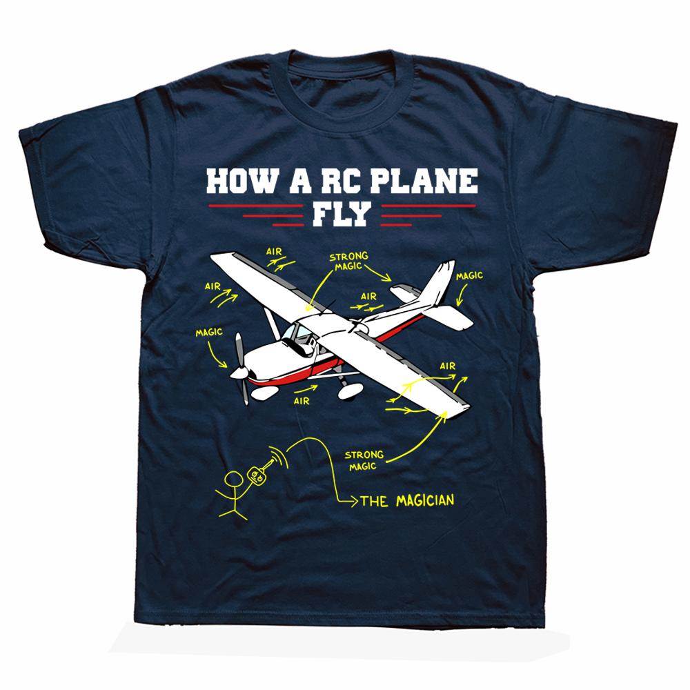 Funny RC Airplane Pilot Vintage T Shirt Summer Style Graphic Cotton Streetwear Short Sleeve Birthday Gifts T-shirt Mens Clothing