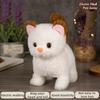 Kids Electric Plush Cat Toy Walking Head Shaking Tail Wagging Interactive Kitten Plushie Toy Toddlers Boys Girls Educational Simulation Animal Toy