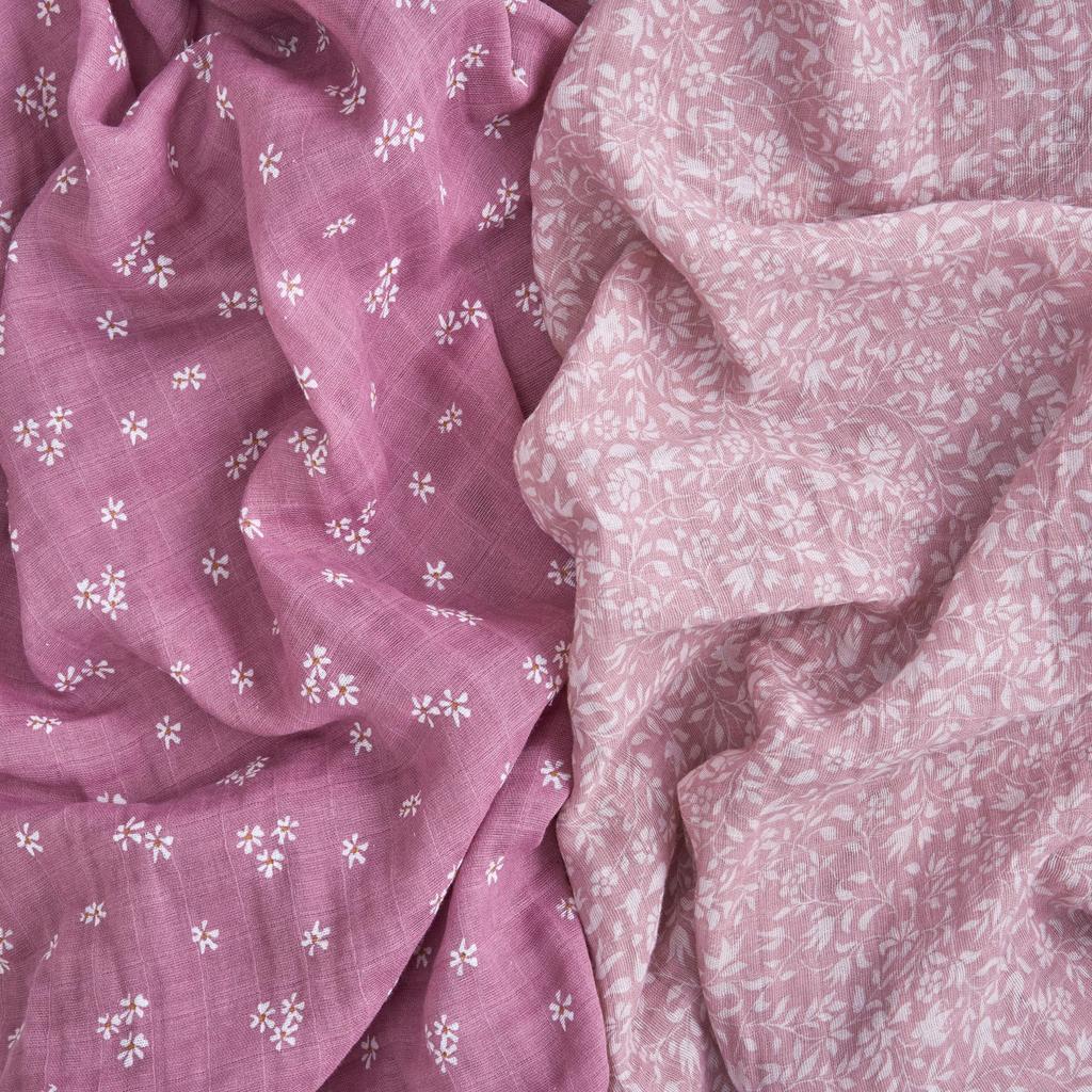Aiden und Anay Authentisches japanisches Wickeltuch aus Bio-Baumwolle, 2er-Pack, Babygeschenke, Heritage Floral, Heritage Floral, Bio-Wickeltücher ASWO20011