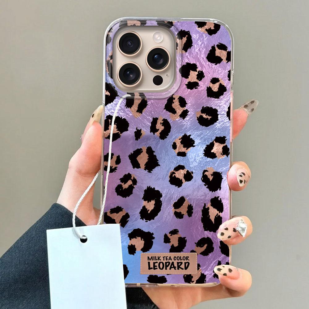 Pink Black Leopard Print Pattern Phone Case for Iphone 17 Air 16 15 14 7 8 Plus 13 11 12 Pro Max X XS XR SE 2022 2020 16e Cover