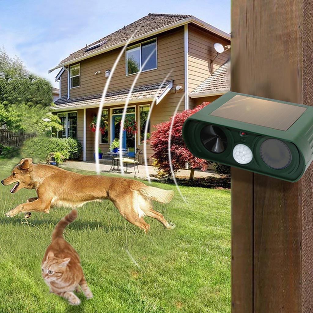 WH-510 Solar-Powered Animals Repeller Ultrasonic-Wave Dog Cat Rechargeable Repellent for Outdoor