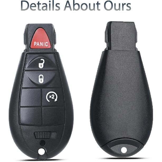 Key Fob Fits for Jeep Cherokee 2014 2015 2016 2017 2018    Keyless Entry Remote Control Key Replacement GQ4-53T 68105083 4A Chip 433MHz