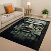 Retro Aztec Totem Maya Mask Sun God Living Room Non-Slip Area Rug Soft Carpet For Bedroom Sofa , Easy Clean Home Doormat Playmat