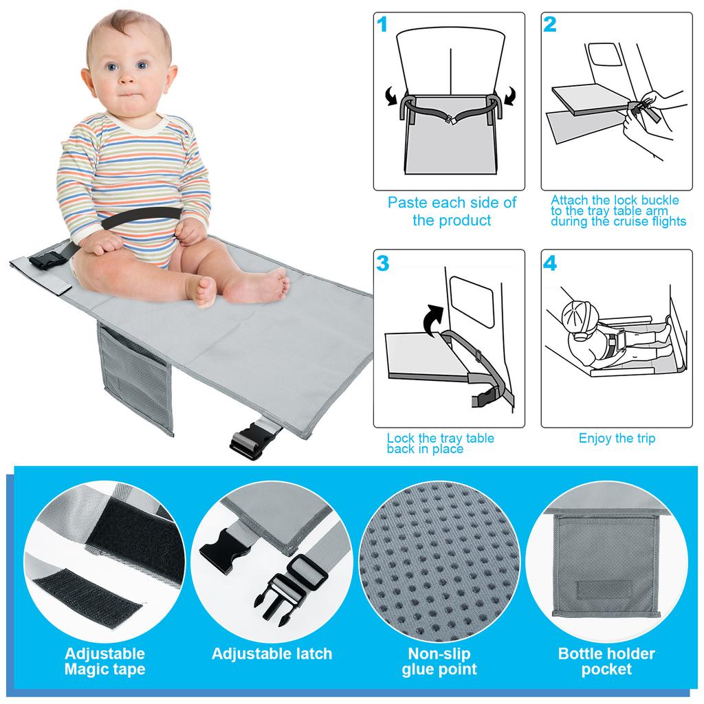 Kids Travel Airplane Bed Foot Rest Hammock for Flights Portable Planes Foot Rest Travel Essentials Airplane Foot Hammock