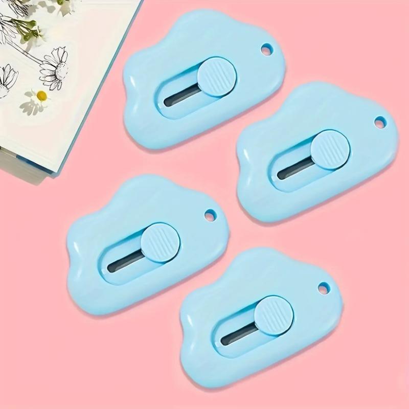 1pcs Mini Cloud Box Cutter Is Extendable and Cute and A Portable Envelope Knife That Slides Open with A Keychain Hole