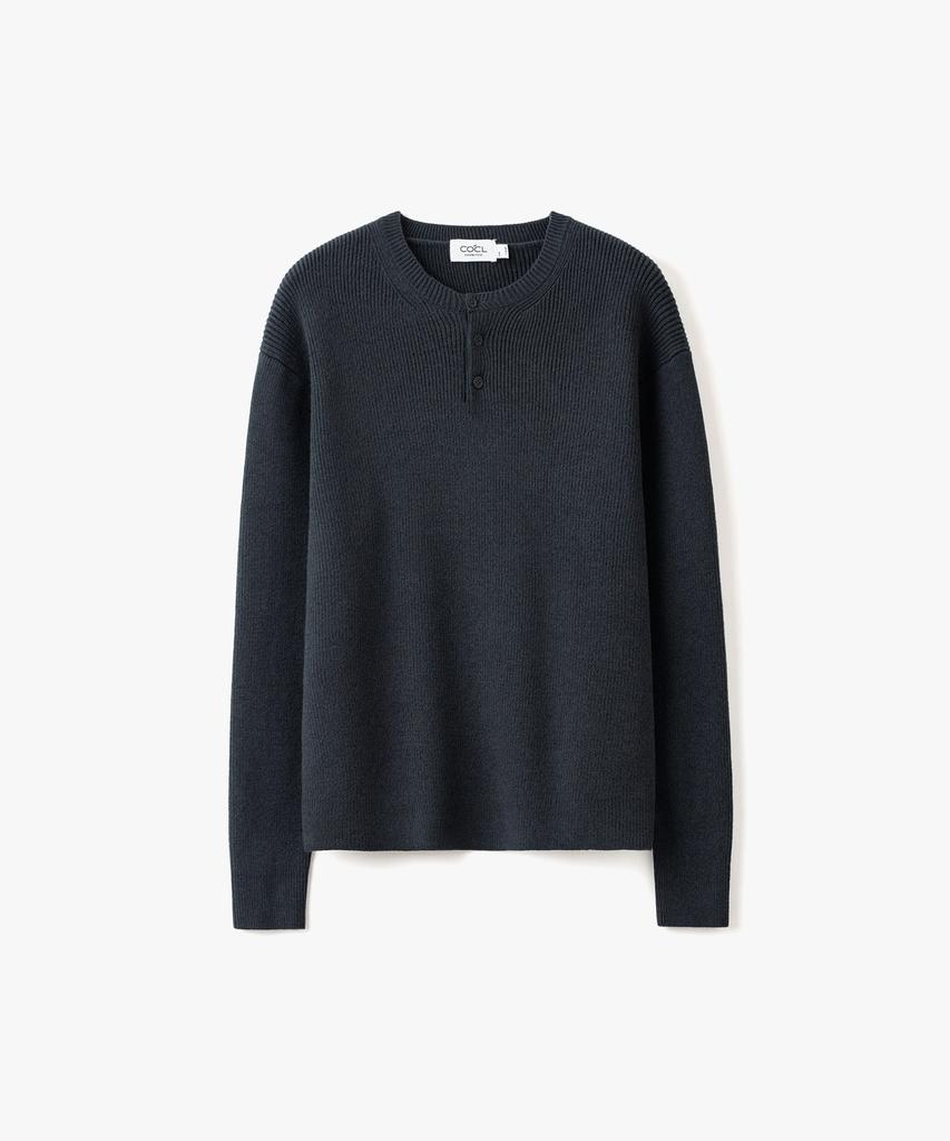 COSTUME O’CLOCK Daily Slim Fit Henley Neck Knit 6 Color Cooskt075