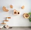 Wooden Cat Climbing Shelves Wall Mounted Cat Tree Sisal Scratching Post Pedal Hammock Indoor Kitten Playground Cats Accessories