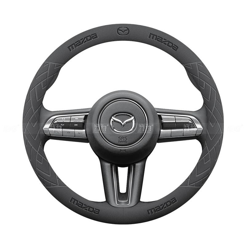 For Mazda 3 5 6 SKYACTIV Axela Atenza CX30 CX5 CX8 CX9 MX5 RX8 RX7 BT50 Suede Car Steering Wheel Cove 3D Embossing Accessories
