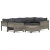 VidaXL Salon de jardin 7 pcs avec coussins Gris Résine tressée 3187301