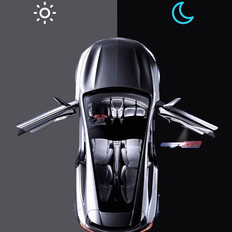 For GT LINE Logo Hyundai KIA K5 K3 Sportage Ceed RIO Venga Infrared Sensor Car HD Door Welcome Light Led Projector Lamp 1/2PCS