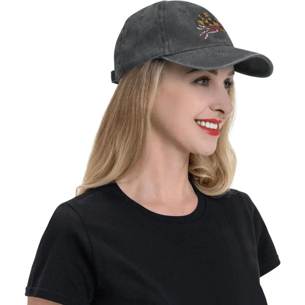 Maryland Chesapeake Bay Blue Crabs Unisex Baseball Cap Cotton Fits Men Women Washed Denim Adjustable Dad Hat