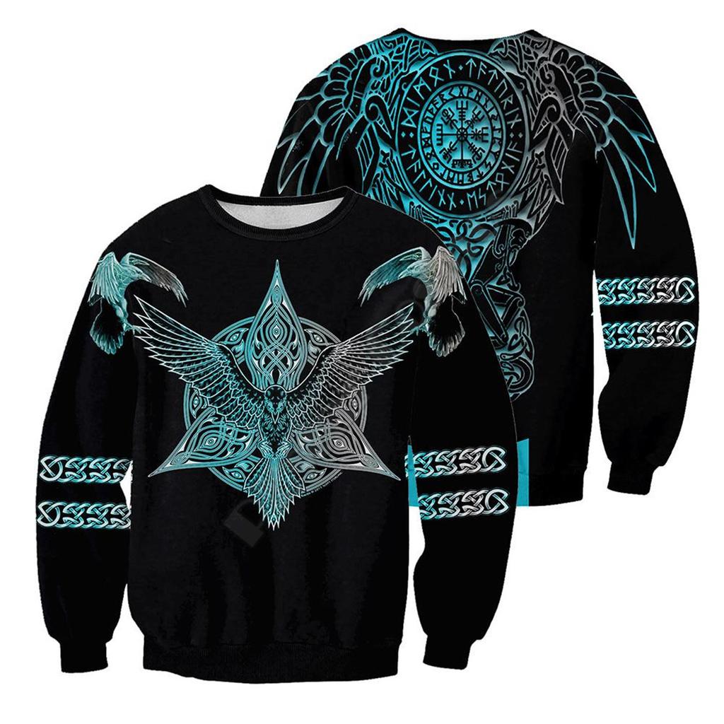 Men's Sweatshirt Tattoo 3D Digital Printed Top Printed Round Neck Sweatshirt Men