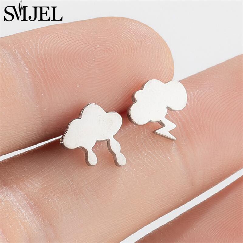 2026 Stainless Steel Geometric Stud Earrings for Women Star Sun Moon Earings Fashion Jewelry Angel Wing Ghost Ear Pendientes