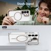 For Magsafe Clear Case For Samsung Galaxy S25 Edge S24 S23 S22 Ultra Plus With Holder Shockproof Magnetic Wirelesss Charge Cover