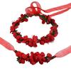 S160707 Artificial Flower Hairband And Bracelet Set Fabric Material For Women And Girls