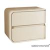 Modern Cream Leather Bedside Table - No Installation Needed