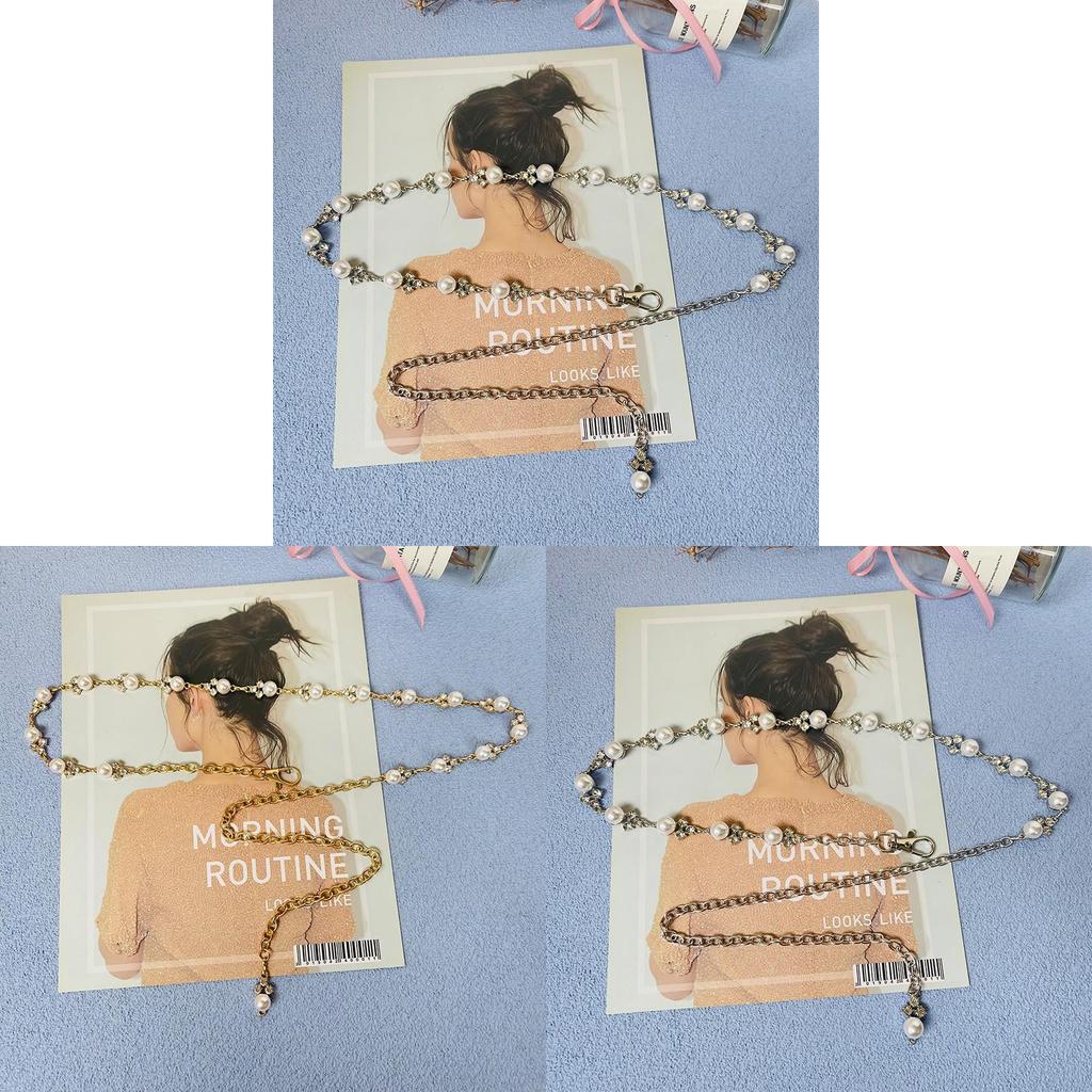 Pearl Water Drilled Metal Waist Chain For Women Summer Fashion Accessory