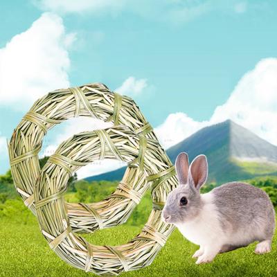 Molarenspielzeug, multifunktionales, attraktives Kaninchenspielzeug aus natürlichem Grasring für Häschen