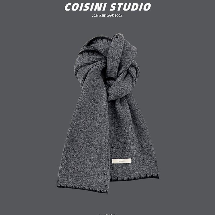 Containing Wool High quality Knitted Scarf for Women in Winter New Korean Style Atmosphere Feeling Overlocking Warm Compact Neck Scarf