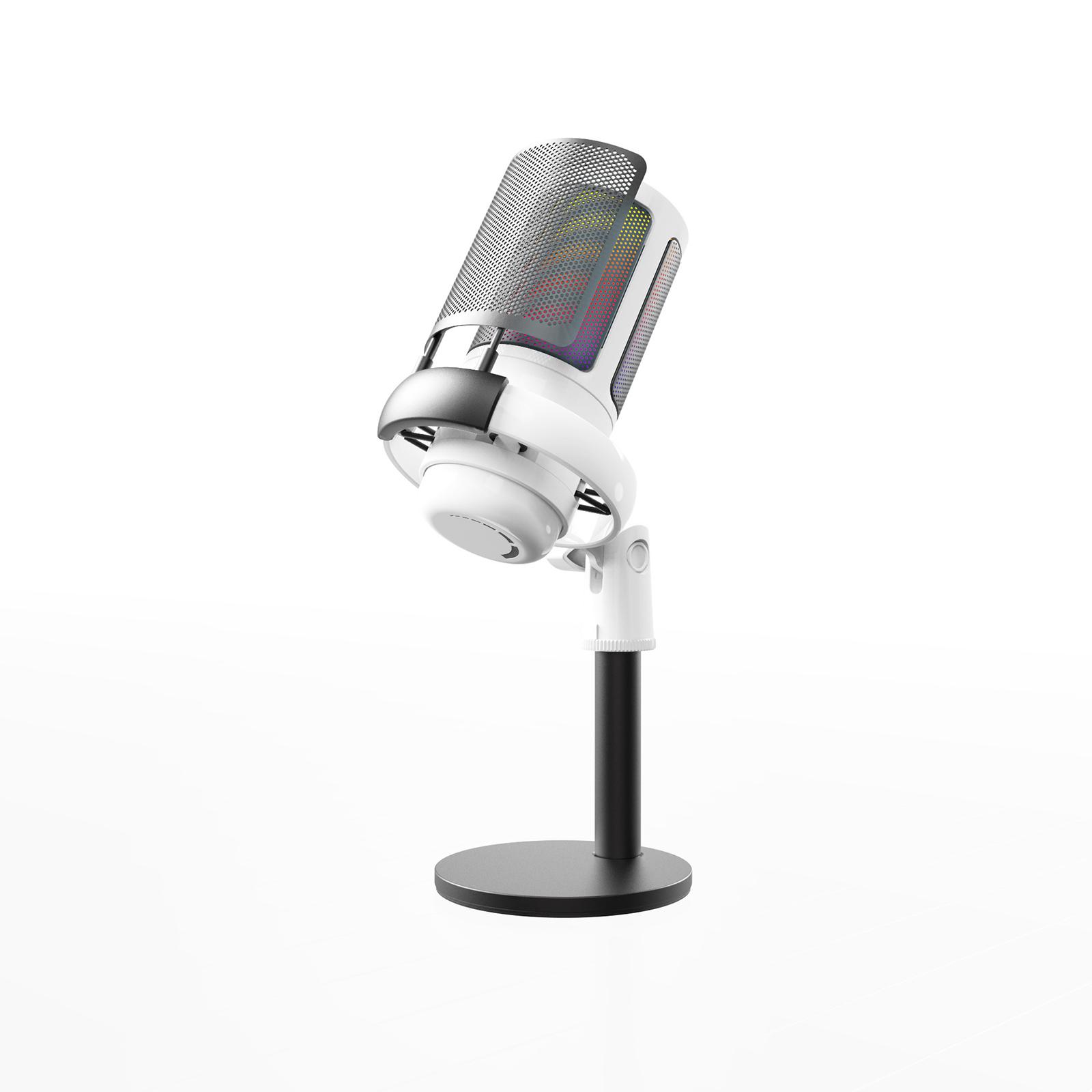 

USB condenser microphone RGB colorful computer karaoke game voice recording mobile phone live wired microphone белый