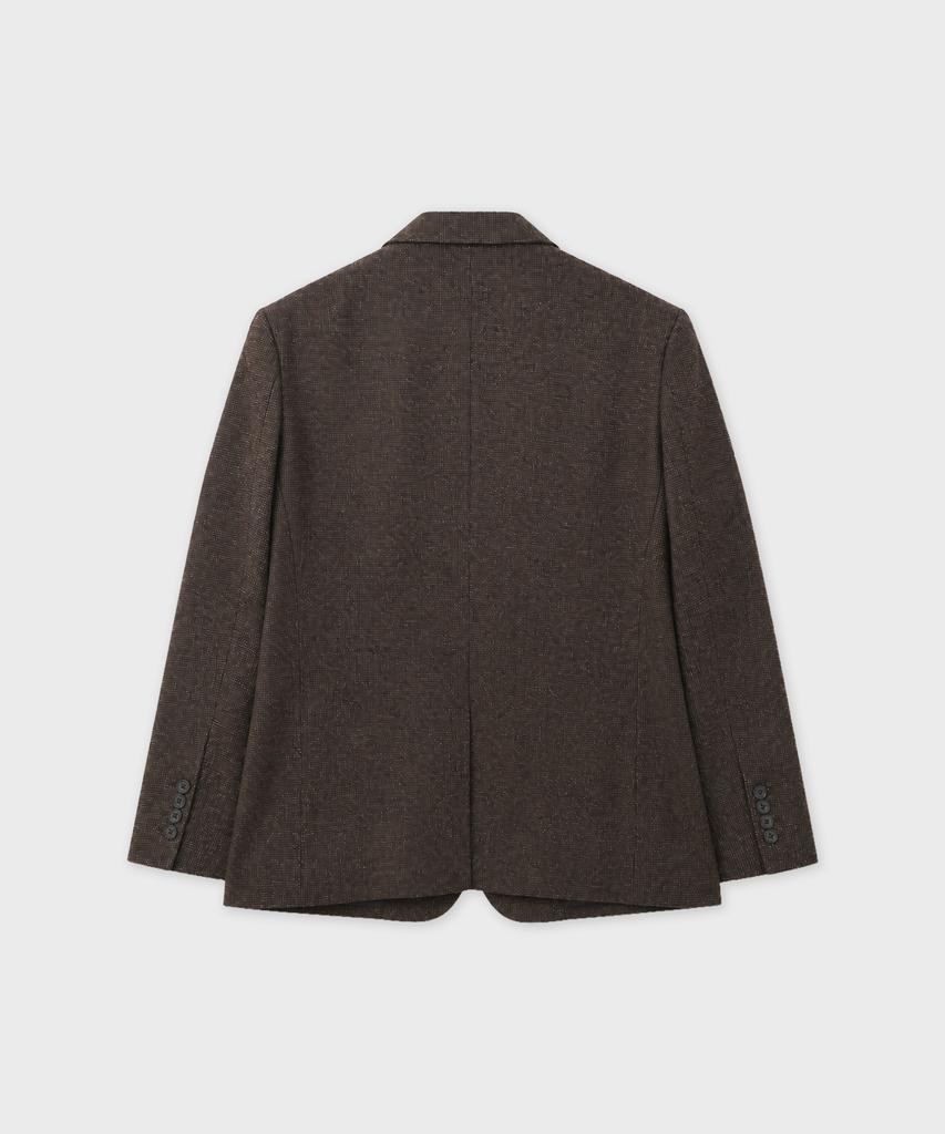 WORK ON BODY OFF Lane Semi-Overfit Check Wool Blazer [Dark Brown]