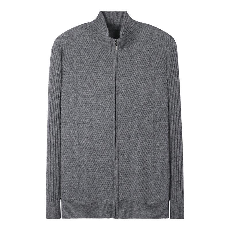 Men's Half-Zip Cashmere Wool Cardigan - Autumn/Winter Business Casual Sweater