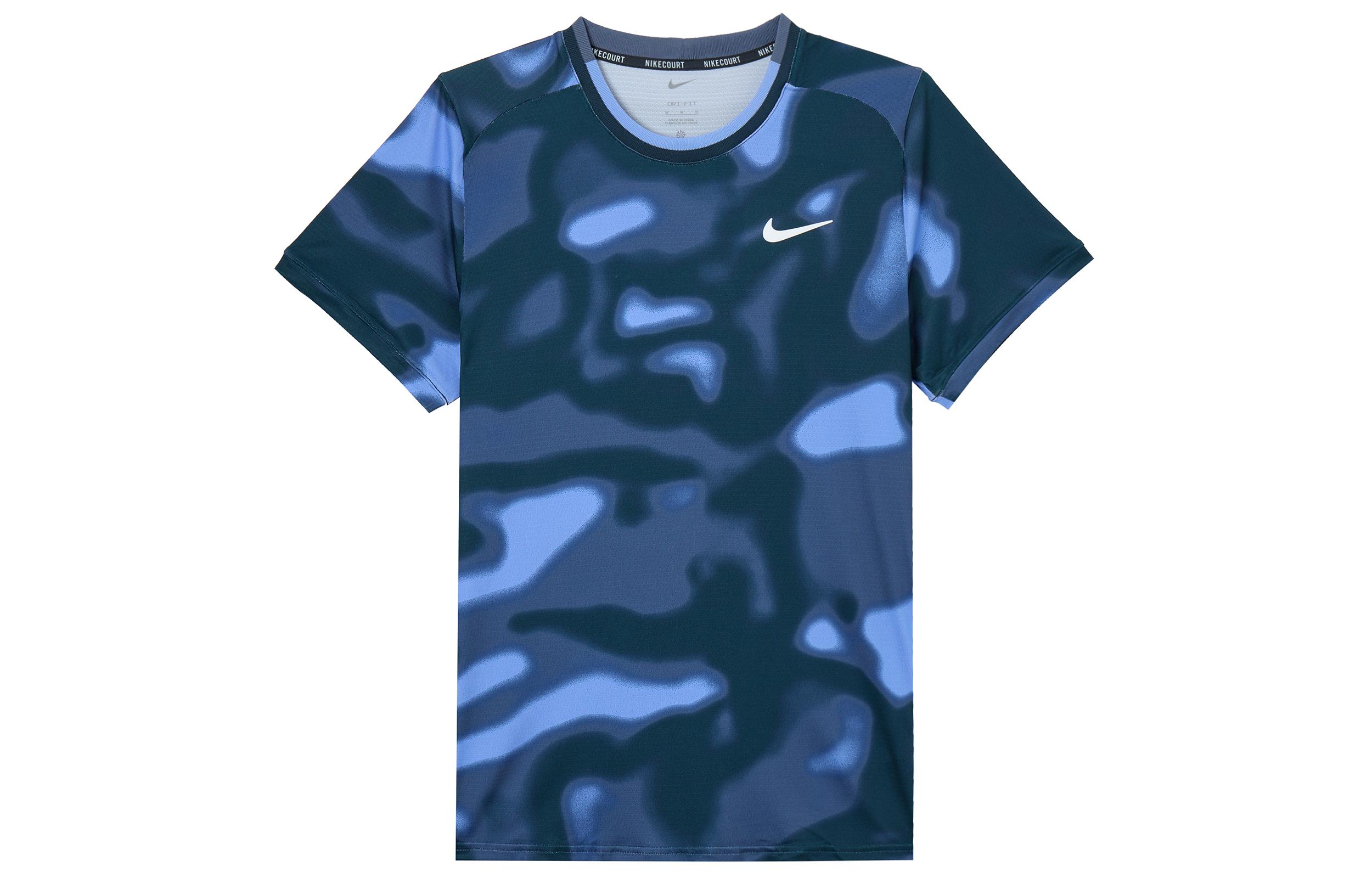 Nike Dri Fit T Shirt Men s Blue Black FQ2109-494 M