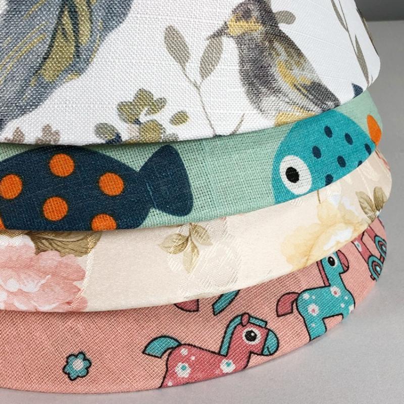 Table Lamp Lampshade Shell Cover Round Cartoon Linen Lampshade for Bedside Wall Lamp Floor Lamp Fabric Lampshade Accessories
