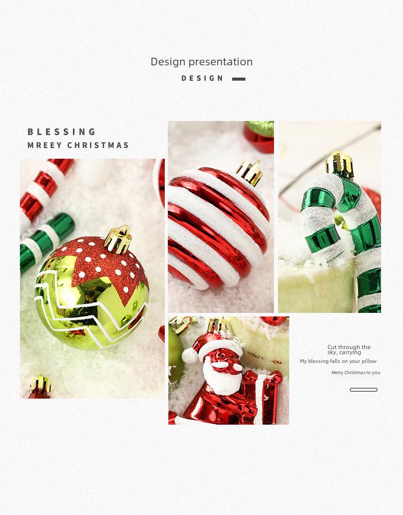 50-Piece Painted Christmas Ball Ornament Set for Tree Decorations