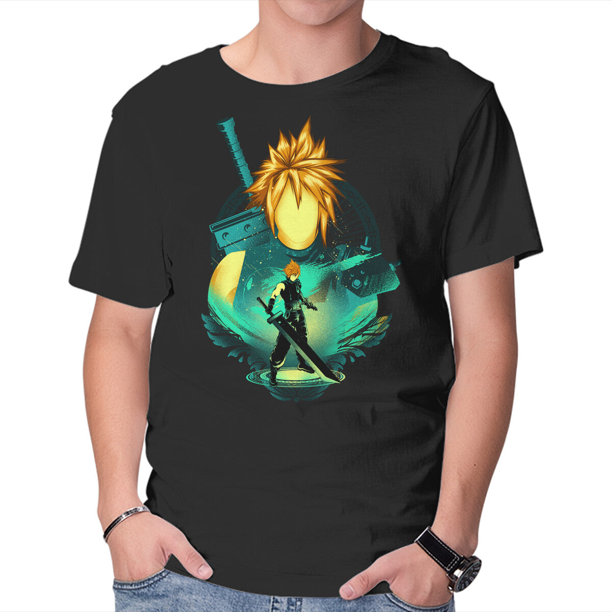 Unisex Crew Neck T-Shirt Midgar Mercenary Graphic Short Sleeve Casual Tee XXXXL