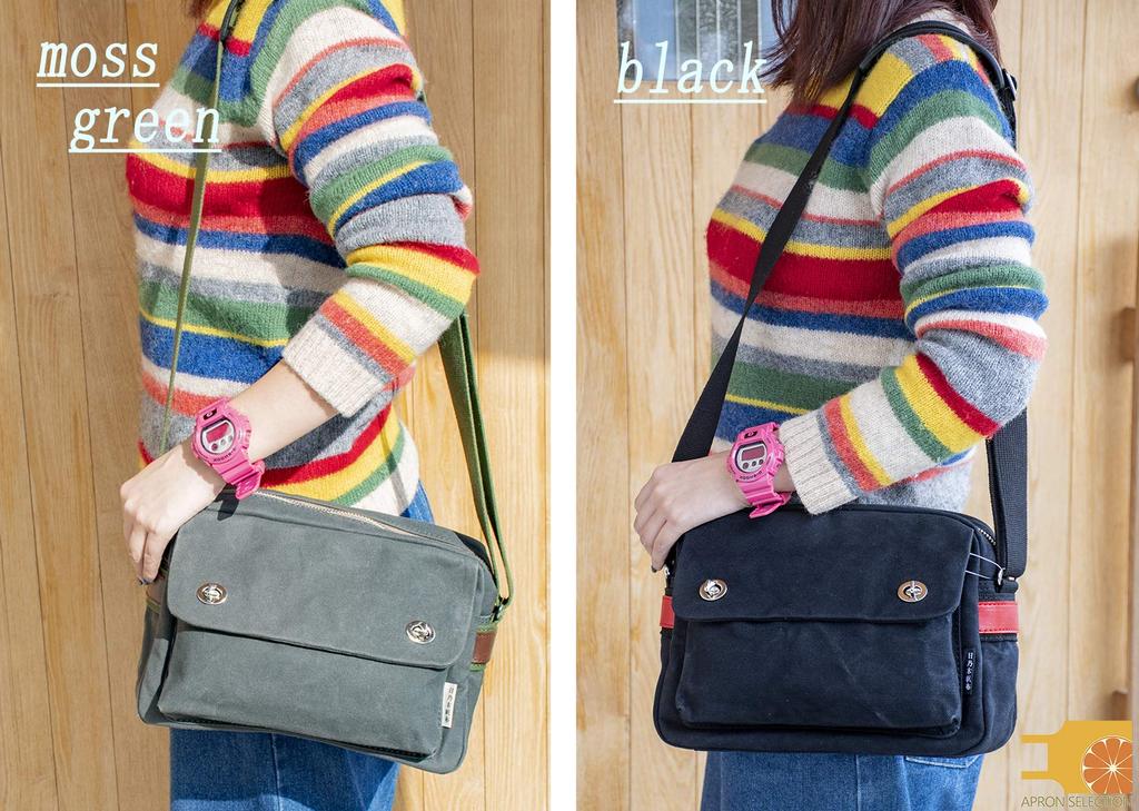 Hinomoto Canvas Shoulder Bag Green 20 X 27 X 10 Handmade Canvas Bag That Can Be Enjoyed Over Time with Canvas Crossbody Cloth Bag Present Gift (moss /