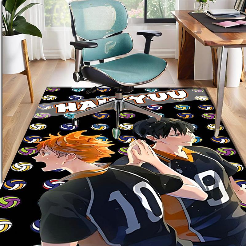 Haikyu Pattern Rug, Indoor/Outdoor Mat, for Picnic, Gameroom, Bedroom, Office, Living Room, Home Decor Carpet, Birthday Gift