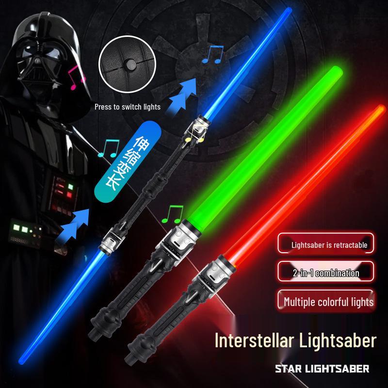 Men's & Children's Telescopic Seven-Color Laser Sword - Flashing Light for Street Vending & Night Markets