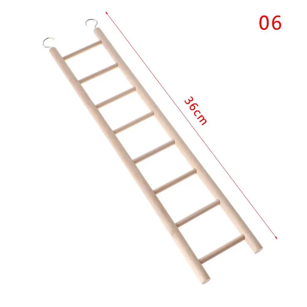 Wooden Ladder Swing Scratcher Climbing Ladder Hamsters Parrot Toys DIY Wood HandCraft Hanging Decor Pet Supplies