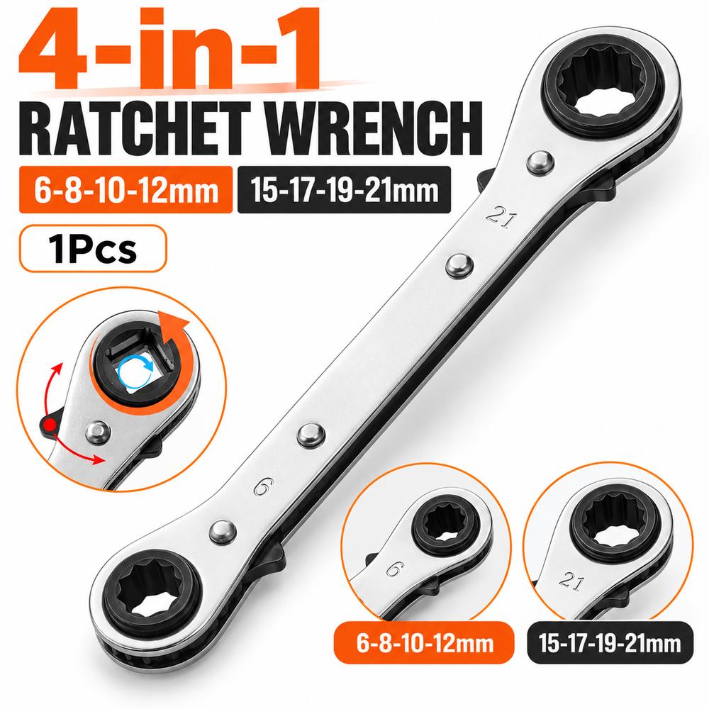 1Pcs Square Drive Ratchet Wrench Adjustable Socket Spanner  for Auto Repair