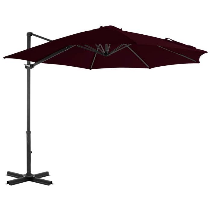 VidaXL Parasol de Jardin en Porte-à-faux avec Mât en Aluminium, Pare-soleil de Patio, Abri de Soleil, Parasol de Terrasse 312306