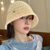 Cappello di Paglia Coreano da Spiaggia Estate Donna Visiera Traspirante Chic Cappelli a Secchiello Cappello da Pescatore Tessuto a Mano Ragazza Pesca Cappellini da Sole per Donne