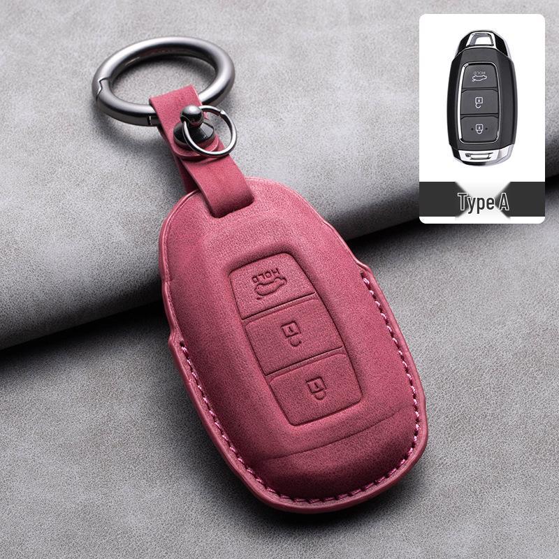 

Кожаный чехол для ключей для Hyundai: Совместим с IX35, Elantra, Mistra, Veloster, IX25, Verna Simple Packaging