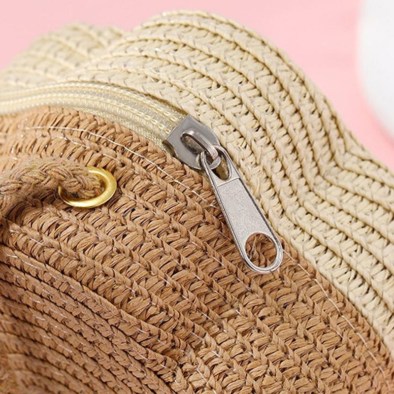 Handmade Kids Girls Shoulder Bag Flower Straw Baby Bags Messenger Bag Children Keys Coin Purse Cute Princess Mini Handbag