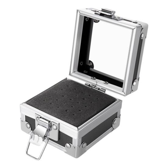 Yousheng Manicure Drill Bits Stand Transparent Top Drop-proof Safety Latch Design 25 Slots Nail Drill Bit Brush Storage Holder Nail Salon Supply