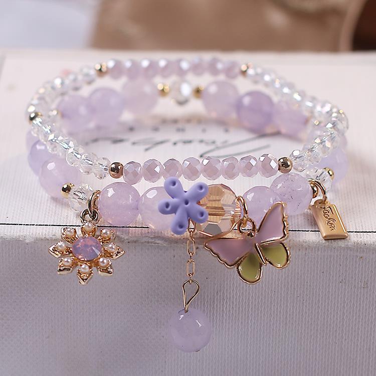 

Свежий кулон в виде бабочки, хрустальный браслет, женский корейский вариант, отдел Мори, простой студенческий подарок, браслет, ювелирное изделие