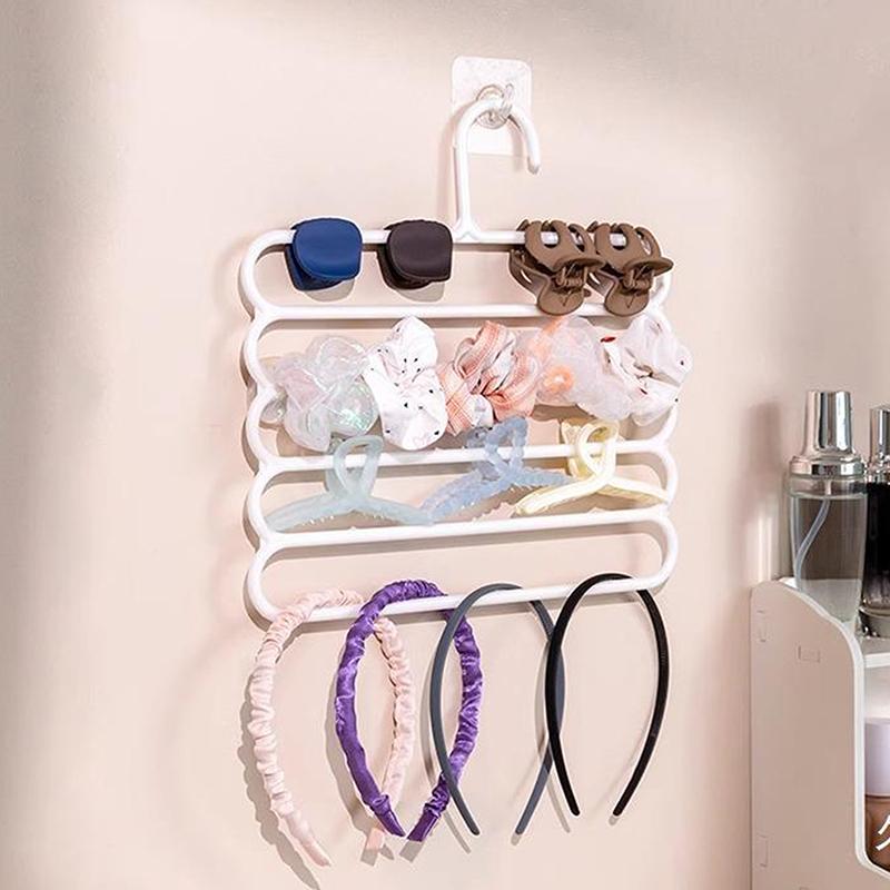 Organizador de 5 capas para guardar garras de pelo, gran capacidad, soporte para diadema engrosado, colgador de horquillas para colgar en la pared, espacio para mujeres