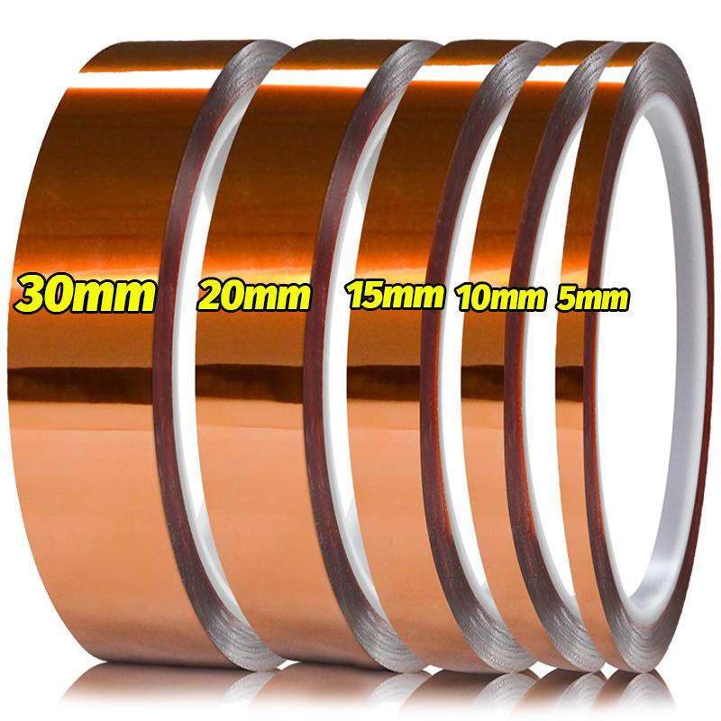 33/99M Gold High Temperature Heat Tapes Thermal Insulation Tape Electronics Board Protection PET Adhesive Insulating Tape 5-30mm