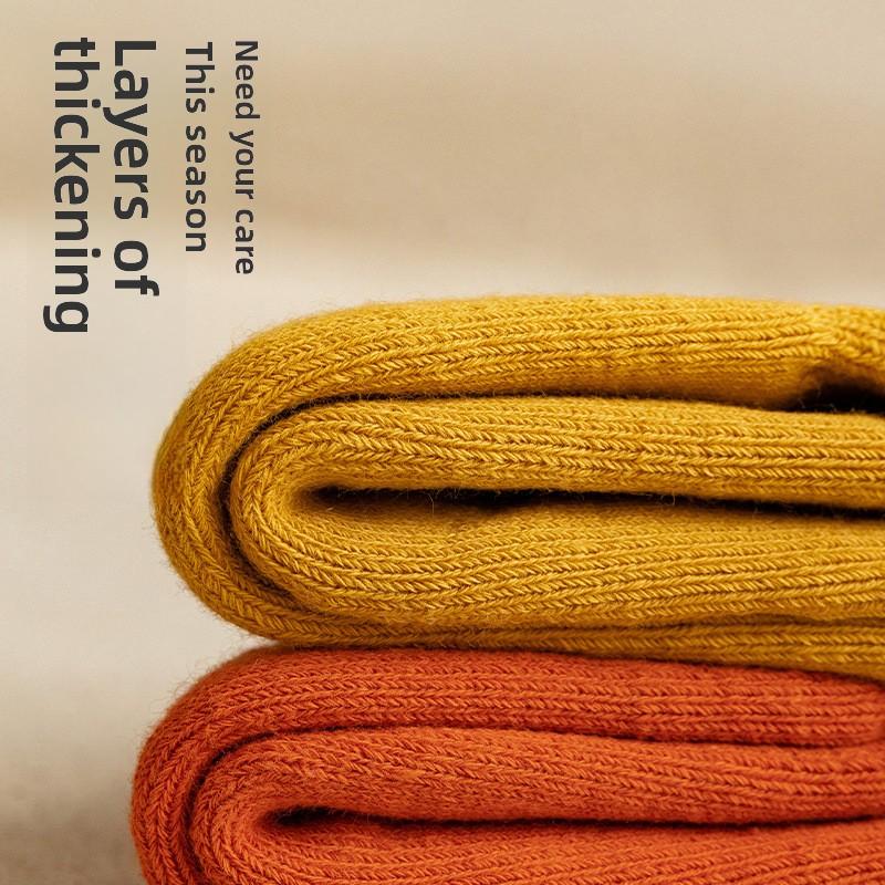 Men's Winter Velvet and Thick Towel Bottom High Waist Warm Teenagers In The Tube Pure Cotton Socks