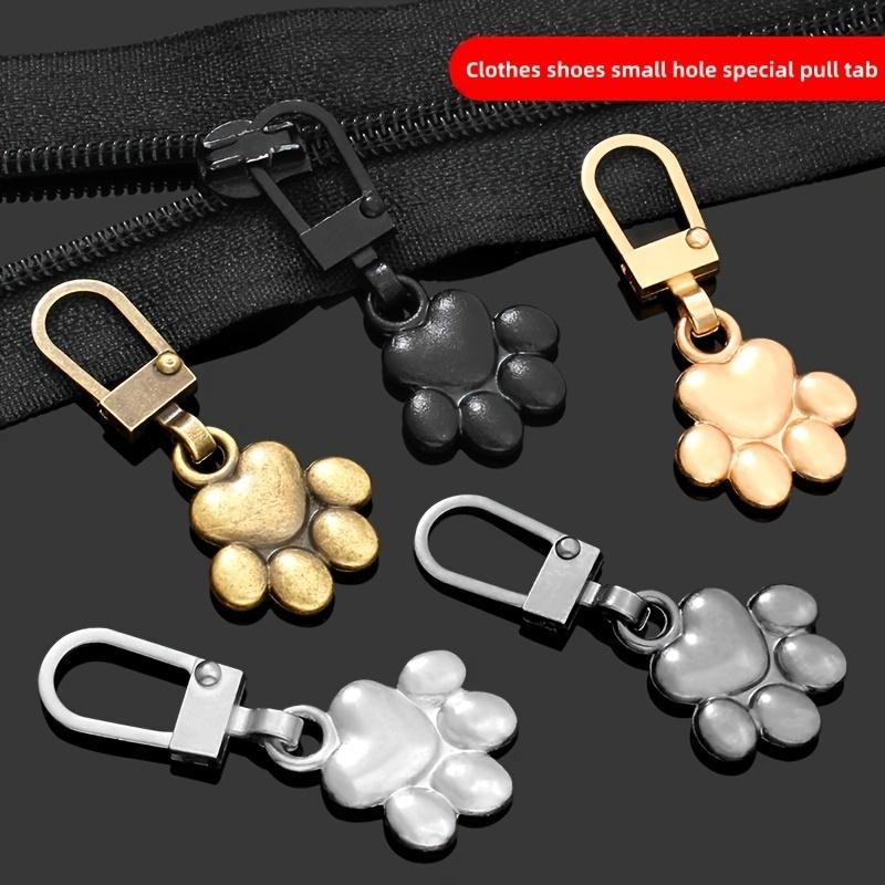 4/5pcs Cat Paw Metal Zipper Pulls Detachable for Clothes Bags Jackets Replacement Accessories Zipper Pulls Pendant Repair Tool