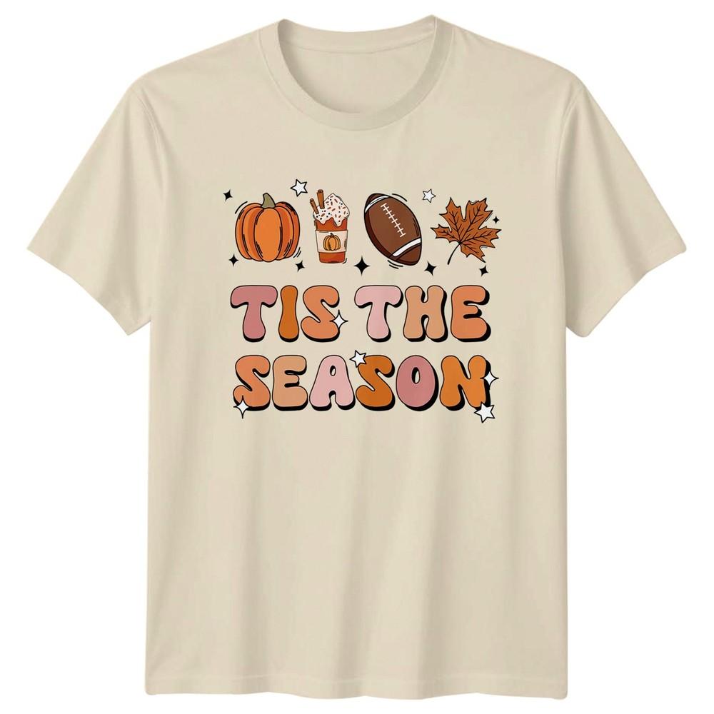 Tis The Season Unisexs TShirt Groovy Pumpkin Spice Fall Season